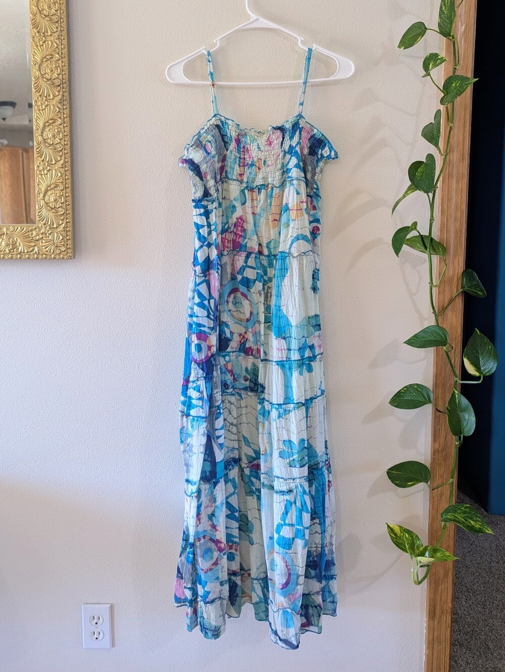 Colorful Smocked Cotton Dress